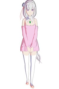 RE ZERO EMILIA ANIME GIRL Low-poly