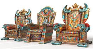 3D Ancient egyptian thrones pack