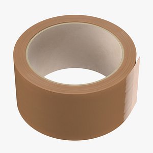 3D model packing tape brown 02