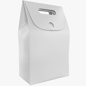 3D model cardboard packaging white pack