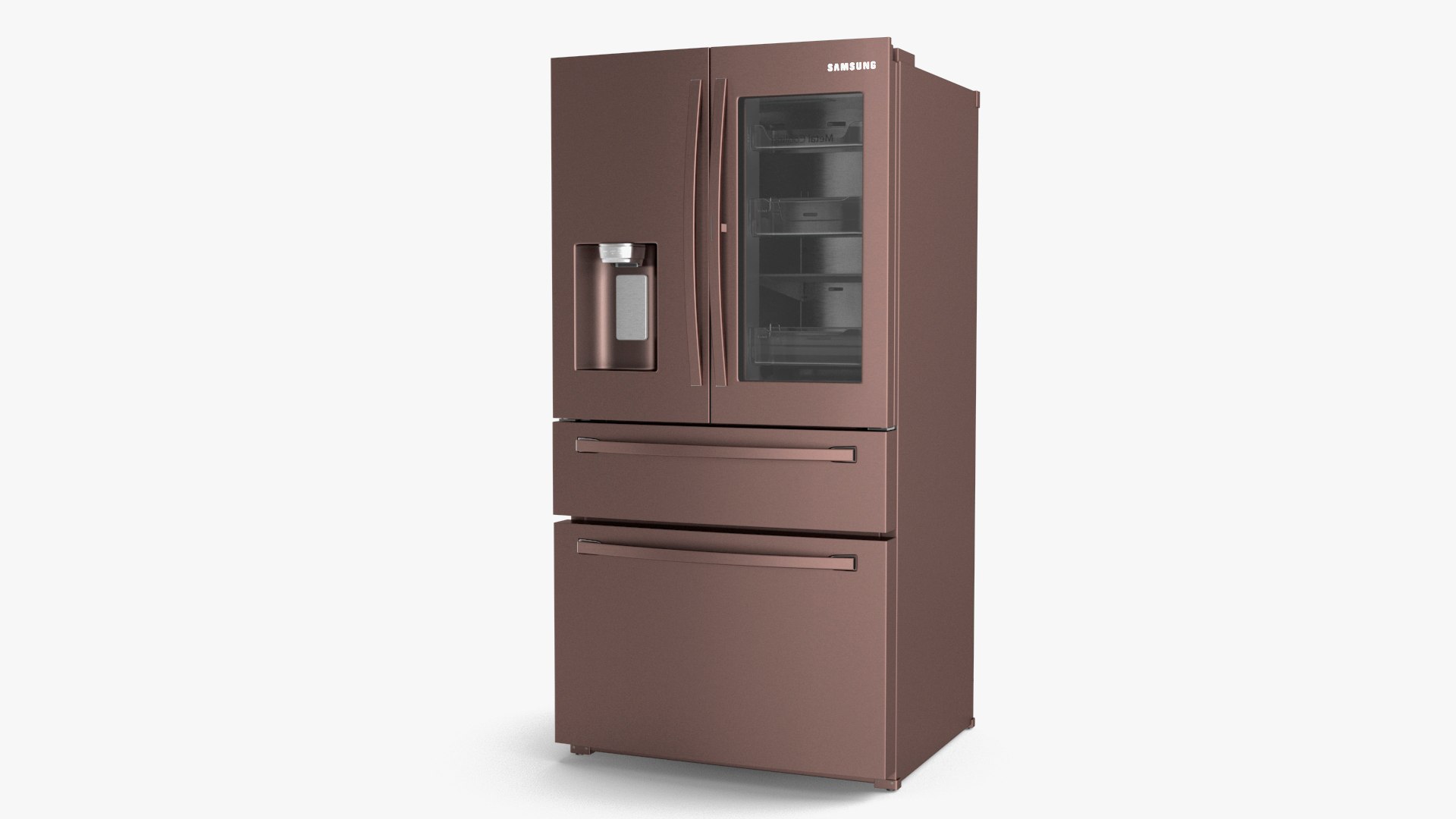 Tuscan Stainless Steel French Door Fridge Samsung 3D model preview