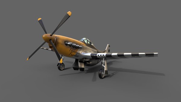 3D model P51 Mustang PBR Low-poly