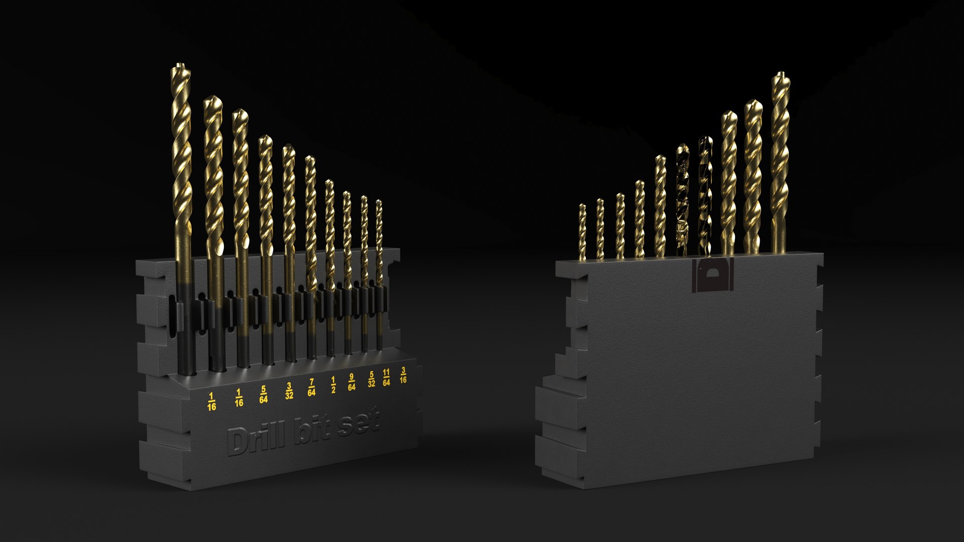 Titanium Nitride Coated Drill Bit Set 3D https://p.turbosquid.com/ts-thumb/2D/zg4FQB/vW/titaniumnitridecoateddrillbitsetc4dmodel004/jpg/1685636080/1920x1080/fit_q87/66c39edb8061e93022e8762d1cd0f7b46b04e777/titaniumnitridecoateddrillbitsetc4dmodel004.jpg