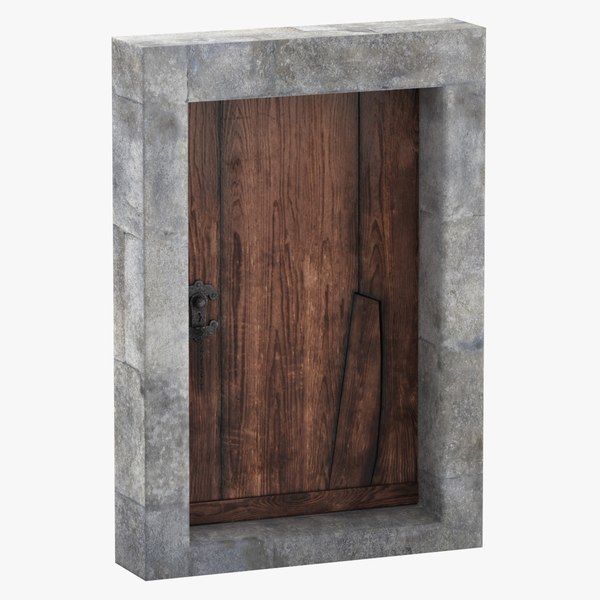 Medieval Wooden Door Single 03 model