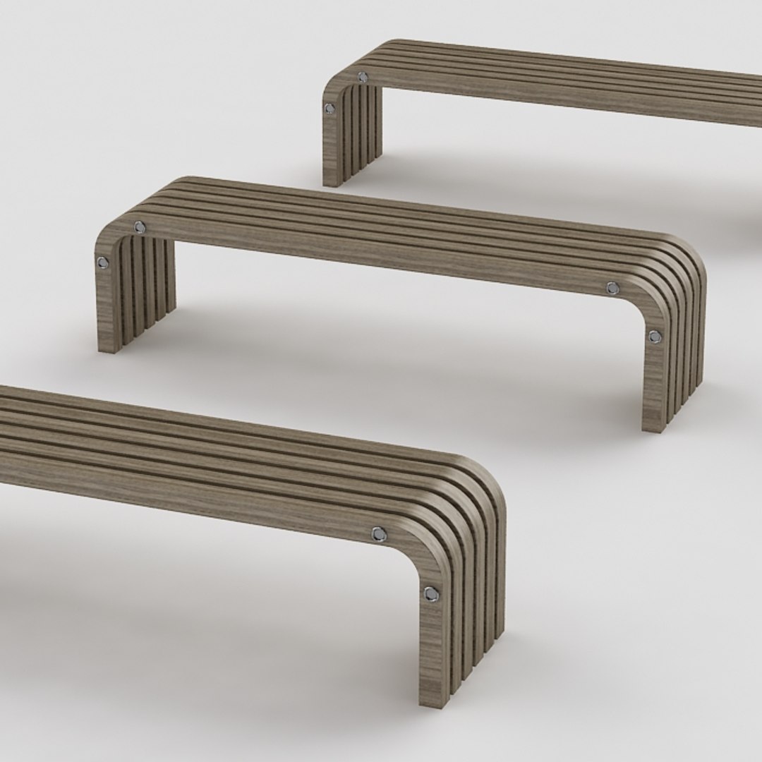 3d model elegant bench