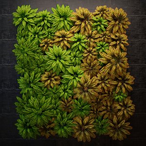 3d model of green wall
