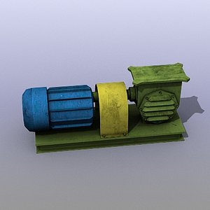 low-poly old electric motor 3d 3ds