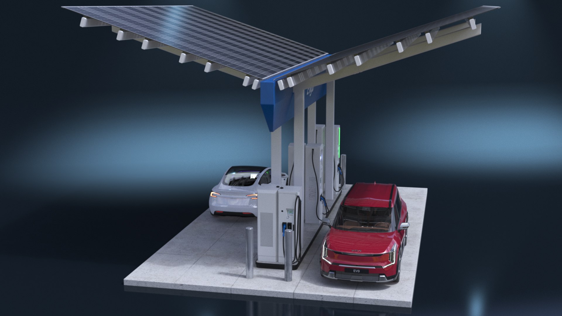 Electric Charging Station with KIA and Tesla Cars model https://p.turbosquid.com/ts-thumb/2E/QPiKvw/9h/electric_charging_station_with_kia_and_tesla_cars_012/jpg/1737444409/1920x1080/fit_q87/8a28e38d1292b8cbceff65c79aacbb3229c5d570/electric_charging_station_with_kia_and_tesla_cars_012.jpg
