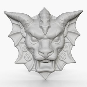 3D model Gargoyle Head Relief 9