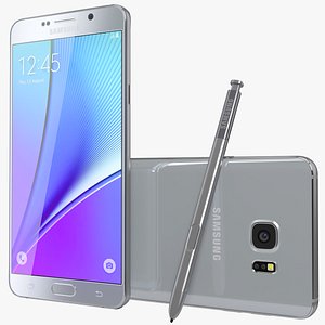 3d model realistic galaxy note5 silver