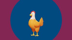 Rooster 3D Cartoon Rigged Model - Blender