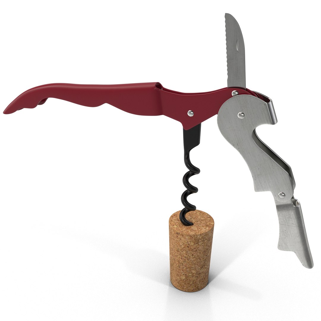 3d double hinged wine key