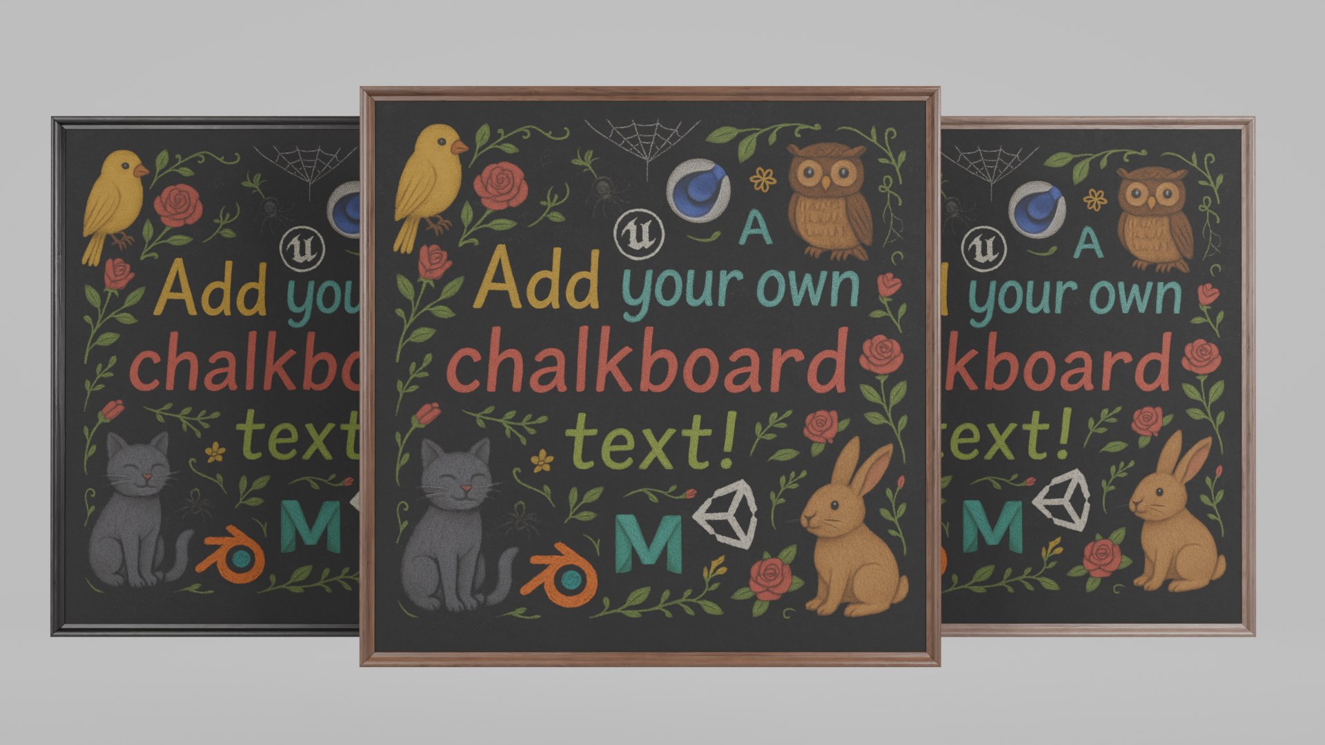 3D Customizable Wall-Mounted Blackboard - Square Regular Writing Board https://p.turbosquid.com/ts-thumb/2E/g8h0NK/YX/r_18/png/1746974406/1920x1080/fit_q87/cb86ca0cabfdcb72a81a0366f32decd914fda7c7/r_18.jpg