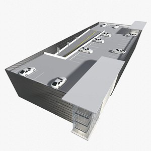 Parking garage buildings 3D