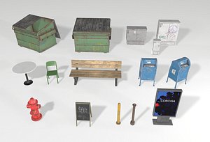 street props sets 3D model