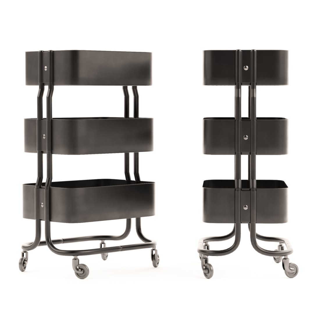3D Model Rashult Ikea Metal Trolley Shelving Side Table TurboSquid