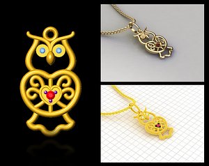 3d model owl pendant stl prototyping