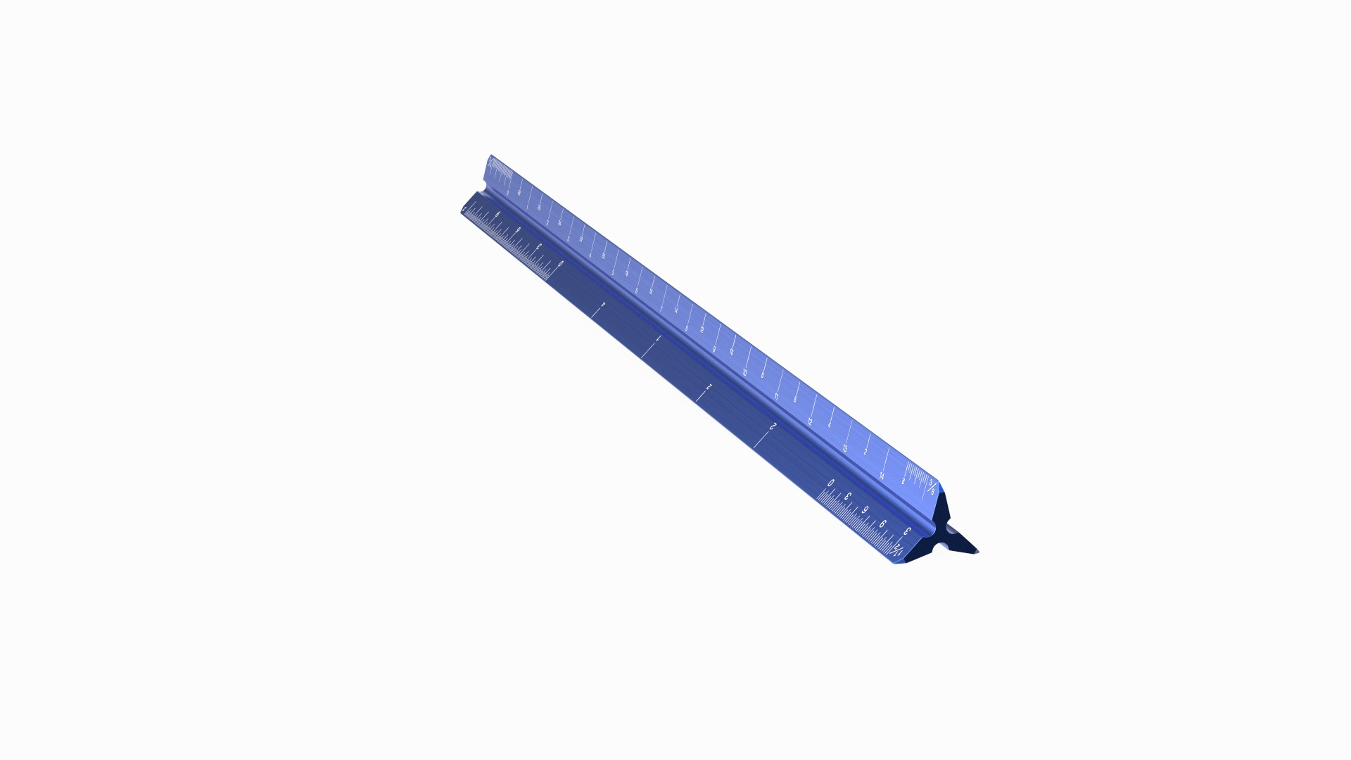 Triangular Scale Ruler Blue 3D - TurboSquid 2359770