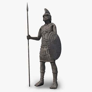 3D stone ancient soldier