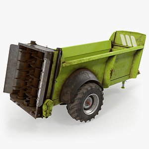 Used Manure Spreader Rigged 3D Model