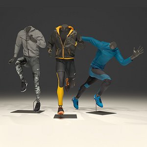 Male mannequin Nike pack 3 3D model