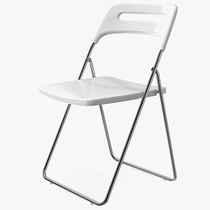 Plastic Folding Chair White 3D model