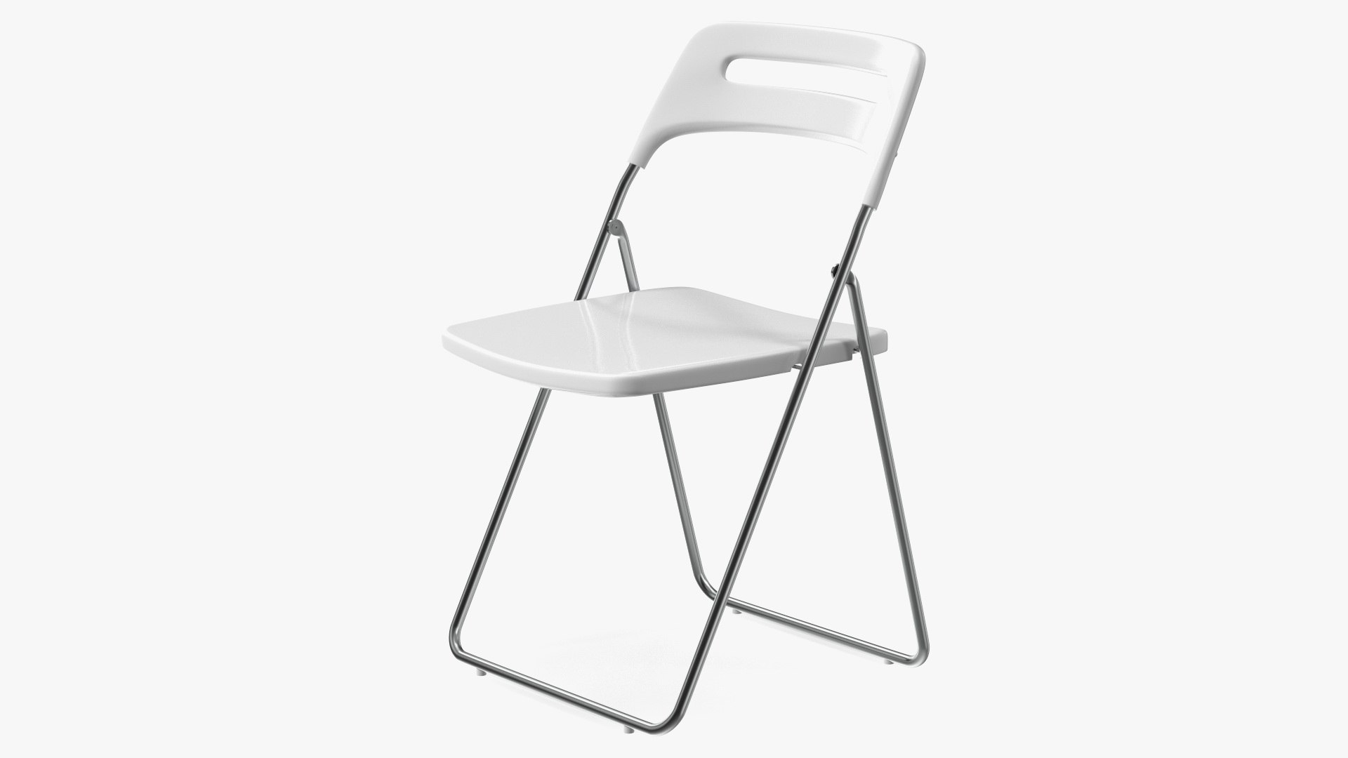Plastic Folding Chair White 3D model preview