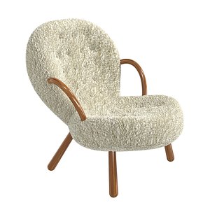 Arnold Madsen Sheepskin Clam Chair 3D