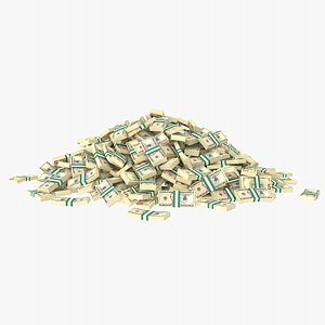 3D 5 dollar bill stack