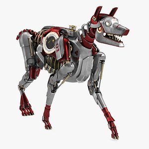 Futuristic Robotic Dog Concept in Walking Pose