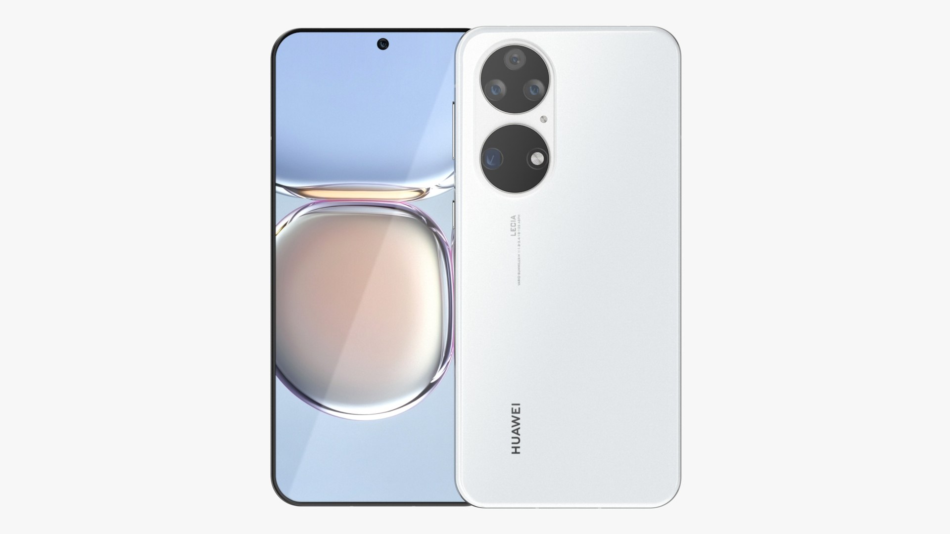 Huawei P50 Pearl White 3D Model - TurboSquid 1770003