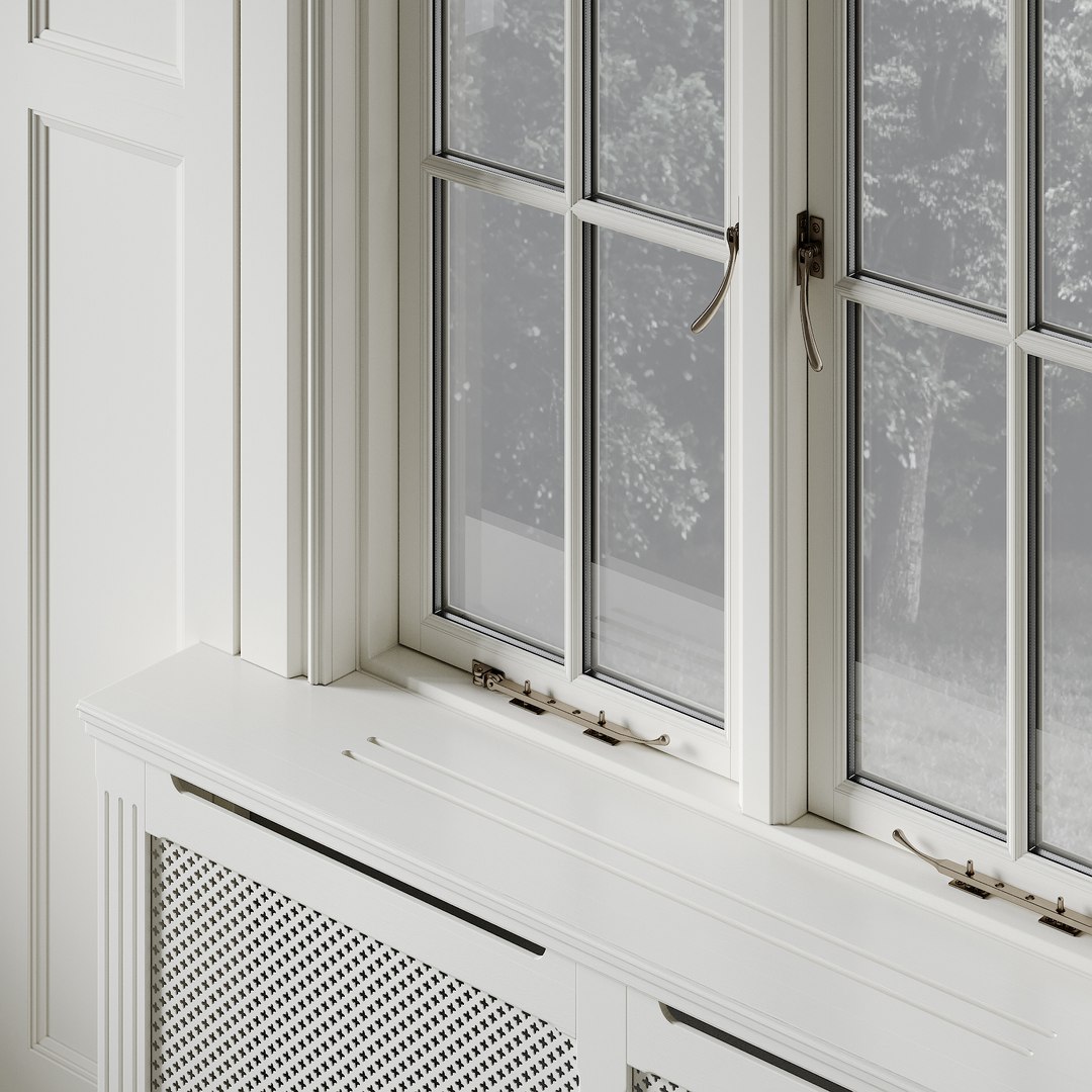Classic window with radiator screen 004 3D model - TurboSquid 2173736
