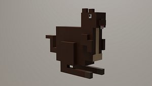 Voxel Low Polly Animal Squirrel 3D model