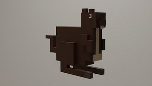 Voxel Low Polly Animal Squirrel