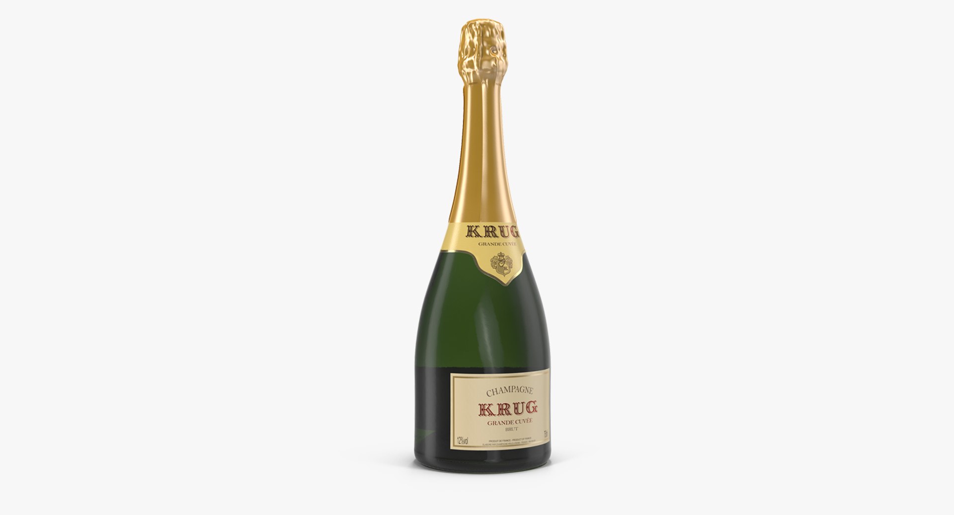 Champagne Bottle Krug 3D model preview