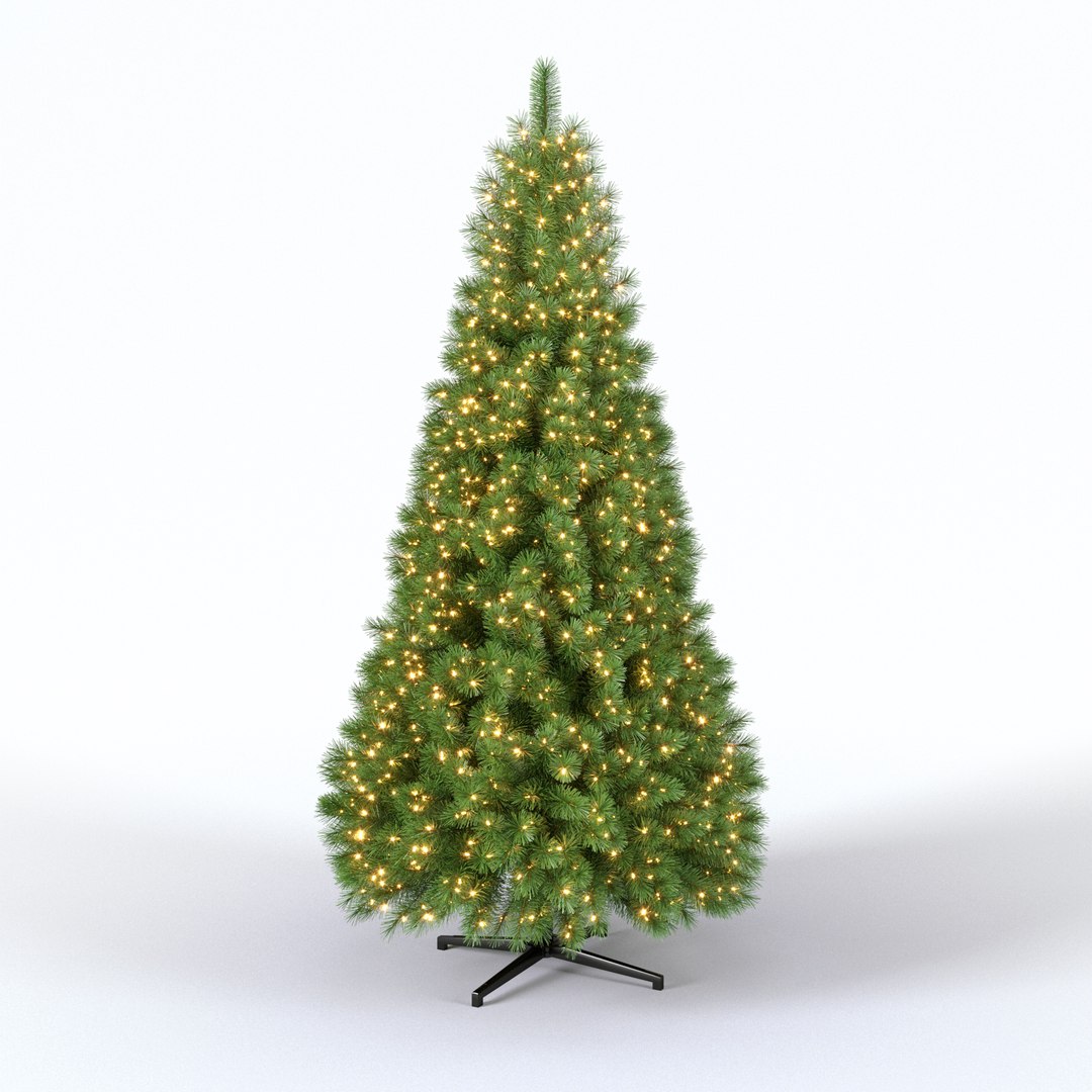 3D Christmas Tree 9 Feet With Lights Model TurboSquid 1815280