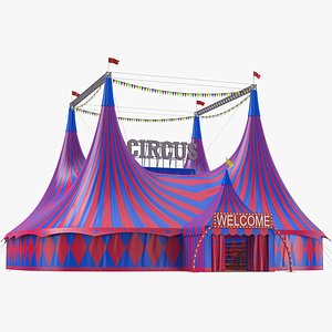 Interior And Exterior Circus Tent 02 3D model