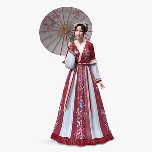Chinese Traditional Style Woman Walking 3D model