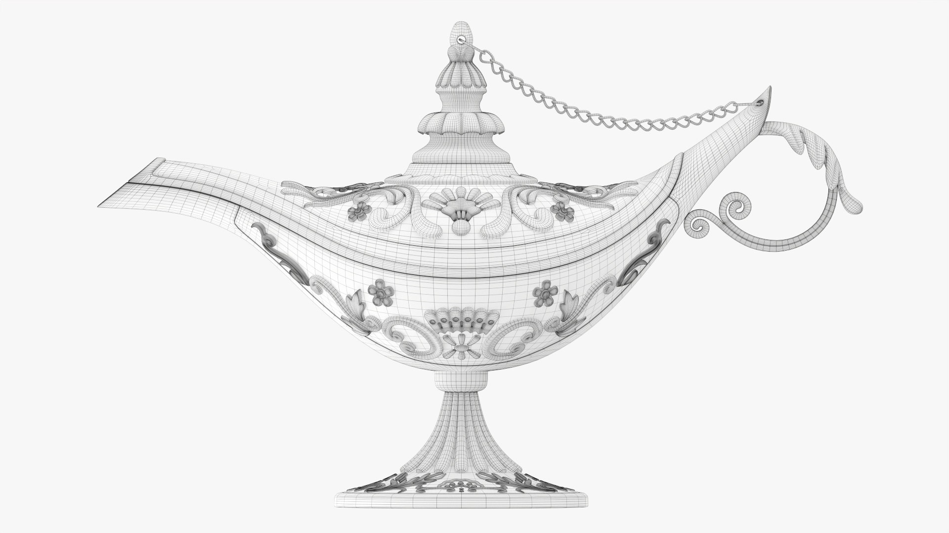 3D Aladdin Magic Lamp Decorated Gold Model - TurboSquid 1739657, image size:1920x1080