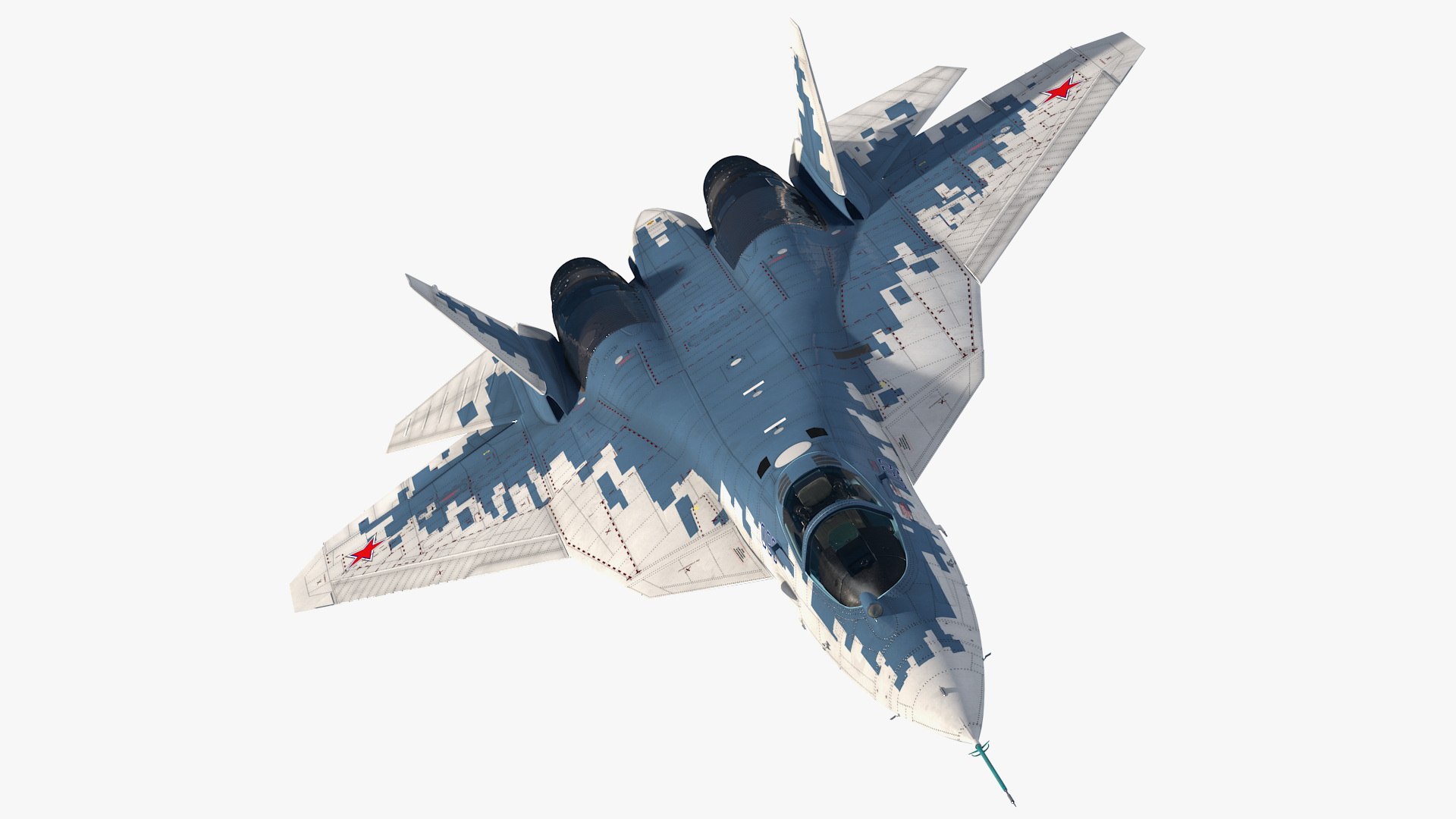 Sukhoi SU-57 Camo Flight 3D model preview