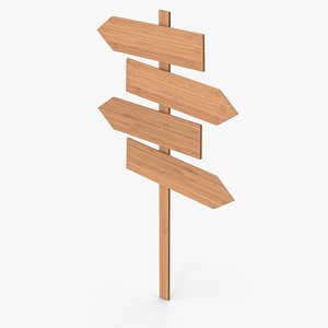 3D Wooden Signboard model