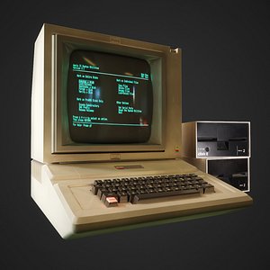 Apple 2 computer - PBR Game Ready model VR-AR VR / AR / low-poly