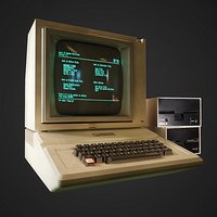 Apple 2 computer - PBR Game Ready model VR-AR VR / AR / low-poly