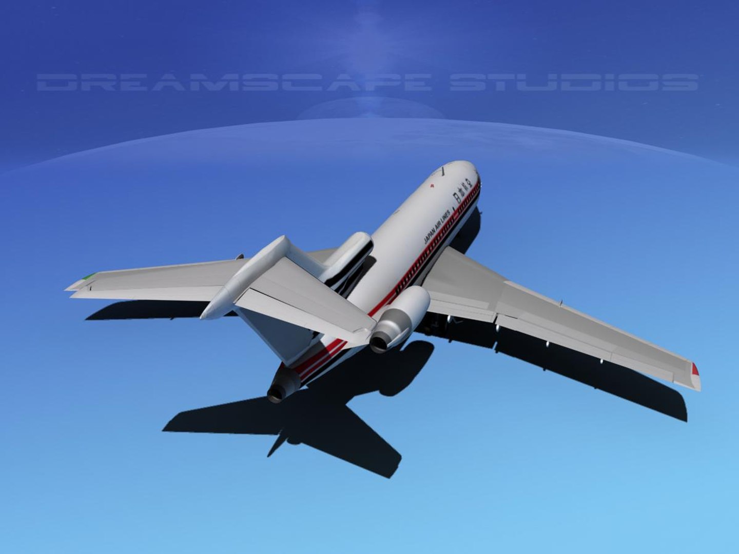 3d Model Of Airline Boeing 727 727-100