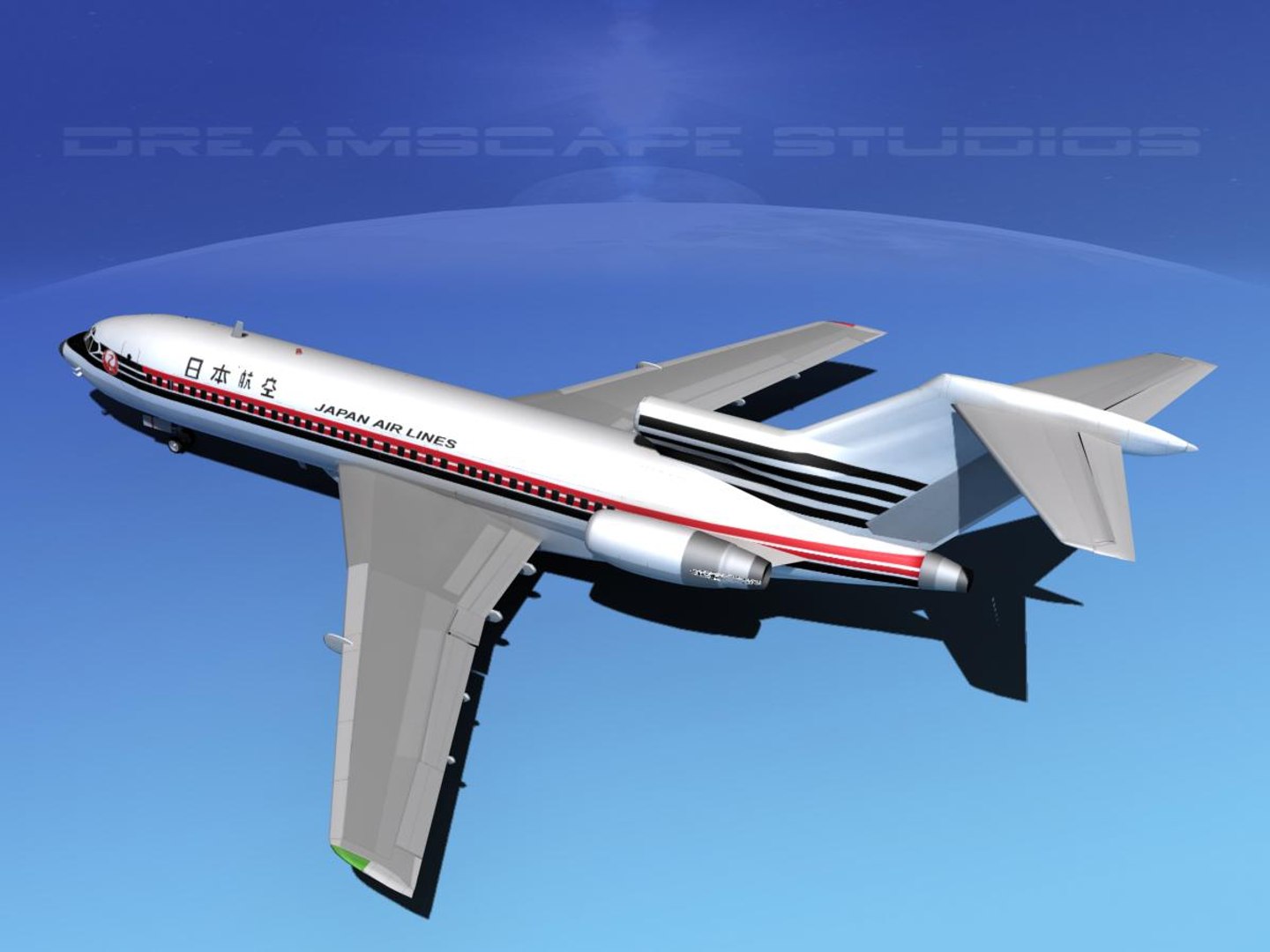 3d Model Of Airline Boeing 727 727-100