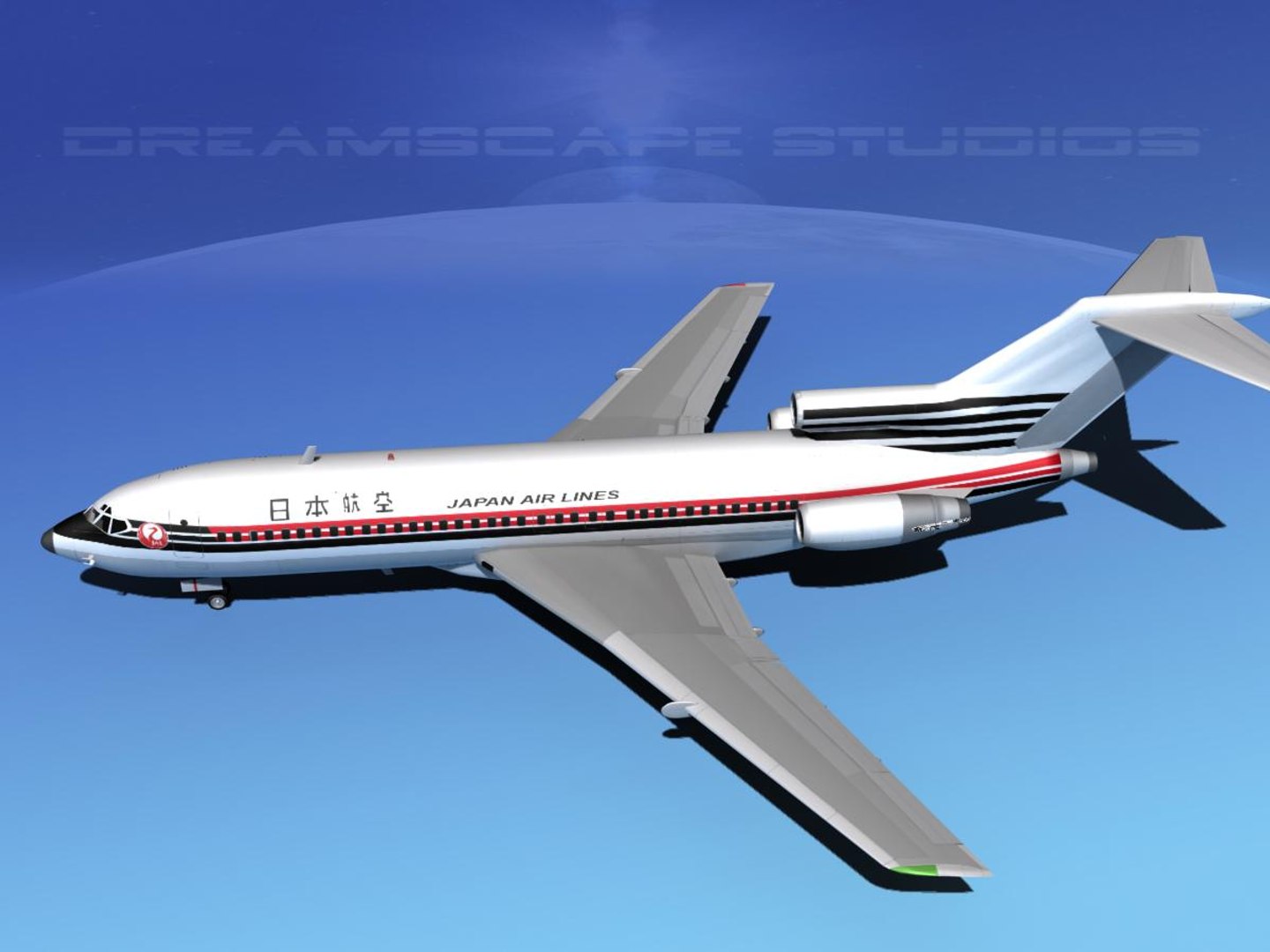 3d Model Of Airline Boeing 727 727-100