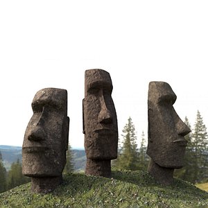 Moai Statues Easter Island 3D model