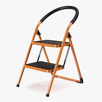Portable Anti Slip 2 Step Orange Ladder Folding Step Stool