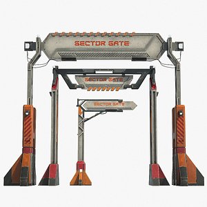 3D Sci Fi Road Sign Frame SET