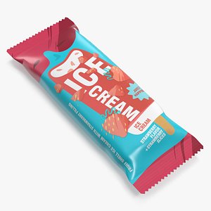 Strawberry Ice Cream Packaging 3D